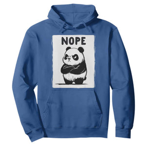 Grumpy Panda Says Nope Hoodie Japanese Aesthetic Panda Bear Graphic TS12 Royal Blue Print Your Wear