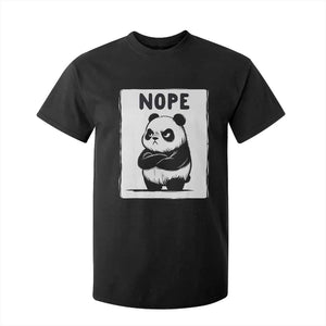 Grumpy Panda Says Nope T Shirt For Kid Japanese Aesthetic Panda Bear Graphic TS12 Black Print Your Wear