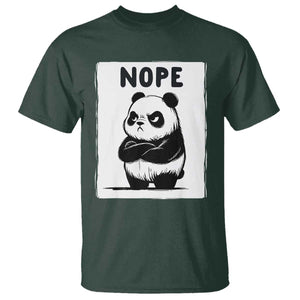 Grumpy Panda Says Nope T Shirt Japanese Aesthetic Panda Bear Graphic TS12 Dark Forest Green Print Your Wear