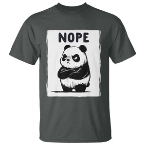 Grumpy Panda Says Nope T Shirt Japanese Aesthetic Panda Bear Graphic TS12 Dark Heather Print Your Wear