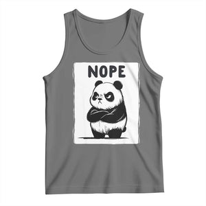 Grumpy Panda Says Nope Tank Top Japanese Aesthetic Panda Bear Graphic TS12 Black Heather Print Your Wear