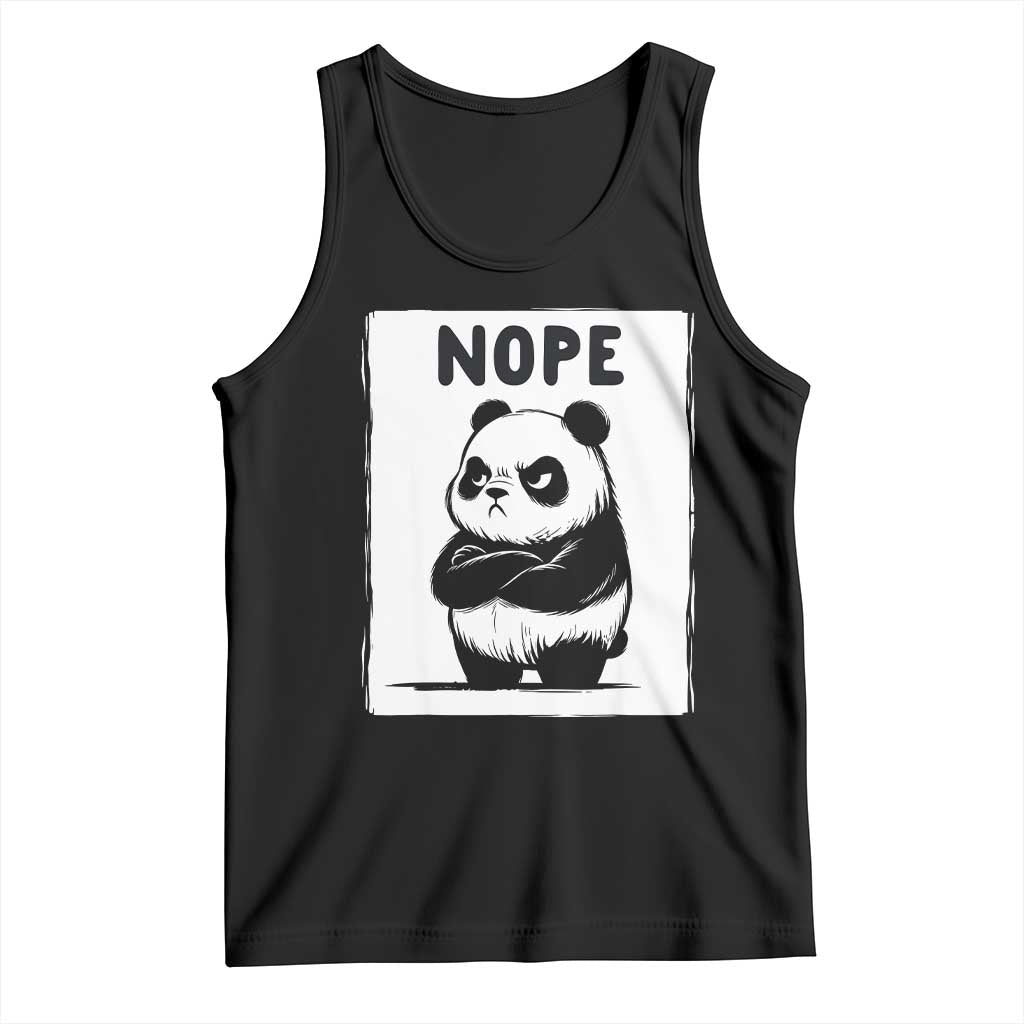 Grumpy Panda Says Nope Tank Top Japanese Aesthetic Panda Bear Graphic TS12 Black Print Your Wear