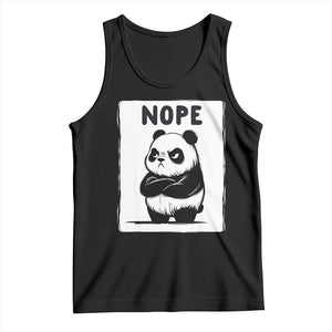 Grumpy Panda Says Nope Tank Top Japanese Aesthetic Panda Bear Graphic TS12 Black Print Your Wear