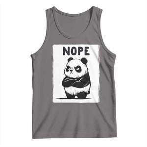 Grumpy Panda Says Nope Tank Top Japanese Aesthetic Panda Bear Graphic TS12 Deep Heather Print Your Wear