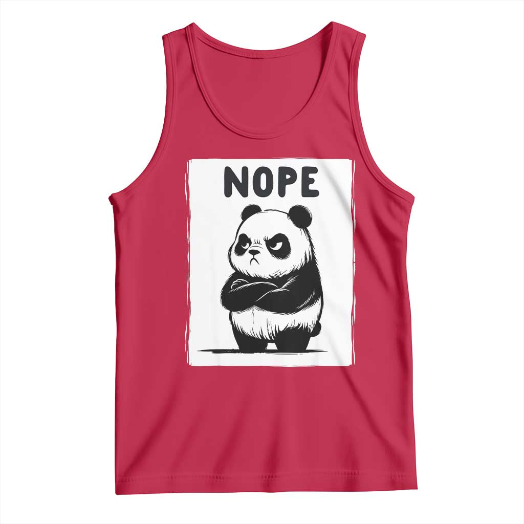 Grumpy Panda Says Nope Tank Top Japanese Aesthetic Panda Bear Graphic TS12 Red Print Your Wear