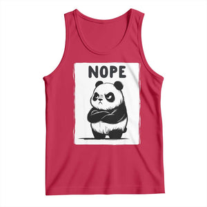 Grumpy Panda Says Nope Tank Top Japanese Aesthetic Panda Bear Graphic TS12 Red Print Your Wear