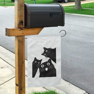 Funny Japanese Black Cat Is Watching You Garden Flag Cat Lover TS12 Print Your Wear