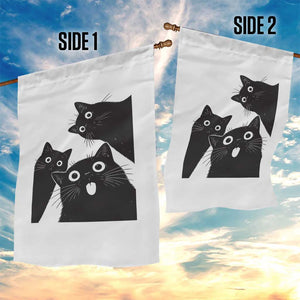 Funny Japanese Black Cat Is Watching You Garden Flag Cat Lover TS12 Print Your Wear