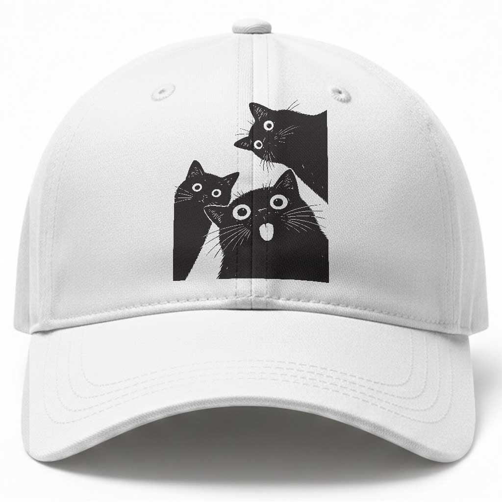 Funny Japanese Black Cat Is Watching You Baseball Cap Cat Lover TS12 Print Your Wear