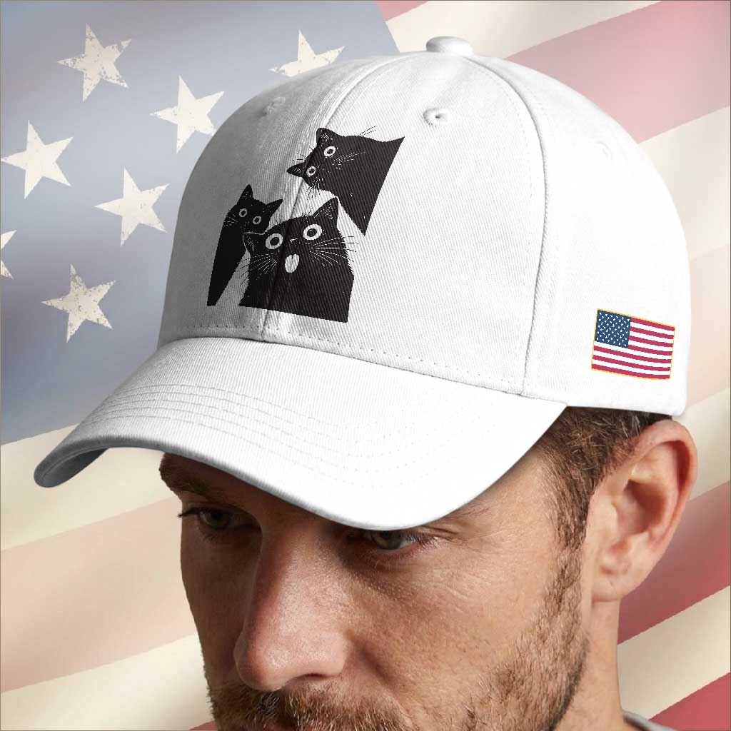 Funny Japanese Black Cat Is Watching You Baseball Cap Cat Lover TS12 Print Your Wear
