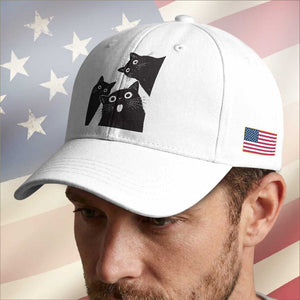 Funny Japanese Black Cat Is Watching You Baseball Cap Cat Lover TS12 Print Your Wear