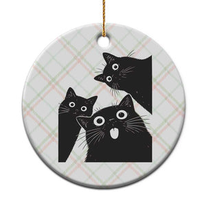 Funny Japanese Black Cat Is Watching You Ceramic Ornament Cat Lover TS12 1pc Christmas Plaid Print Your Wear