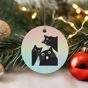 Funny Japanese Black Cat Is Watching You Ceramic Ornament Cat Lover TS12 1pc Pastel Print Your Wear