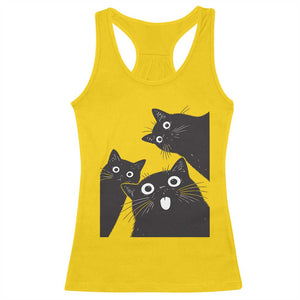 Funny Japanese Black Cat Is Watching You Racerback Tank Top Cat Lover TS12 Daisy Print Your Wear