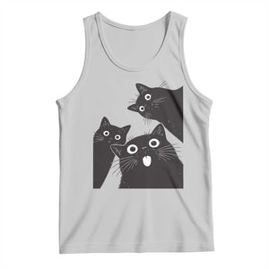 Funny Japanese Black Cat Is Watching You Tank Top Cat Lover TS12 Ash Print Your Wear