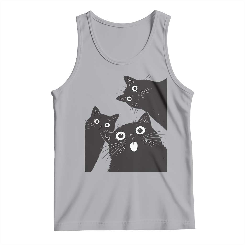 Funny Japanese Black Cat Is Watching You Tank Top Cat Lover TS12 Athletic Heather Print Your Wear