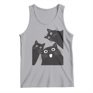 Funny Japanese Black Cat Is Watching You Tank Top Cat Lover TS12 Athletic Heather Print Your Wear