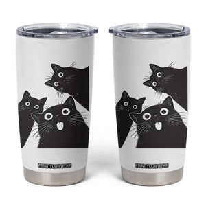 Funny Japanese Black Cat Is Watching You Tumbler Cup Cat Lover TS12 White Print Your Wear
