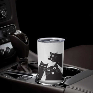 Funny Japanese Black Cat Is Watching You Tumbler Cup Cat Lover TS12 Print Your Wear