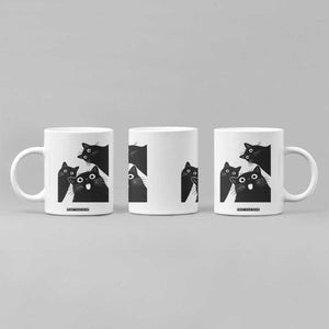 Funny Japanese Black Cat Is Watching You Coffee Mug Cat Lover TS12 Print Your Wear