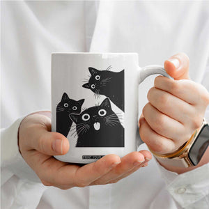 Funny Japanese Black Cat Is Watching You Coffee Mug Cat Lover TS12 Print Your Wear