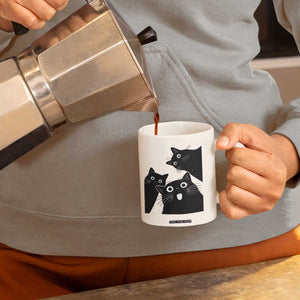 Funny Japanese Black Cat Is Watching You Coffee Mug Cat Lover TS12 Print Your Wear