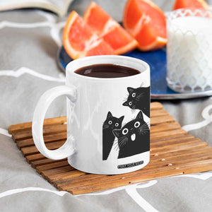 Funny Japanese Black Cat Is Watching You Coffee Mug Cat Lover TS12 Print Your Wear