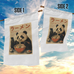 Funny Panda Eating Ramen Scrolling Phone Garden Flag Japanese Art Aesthetic TS12 Print Your Wear