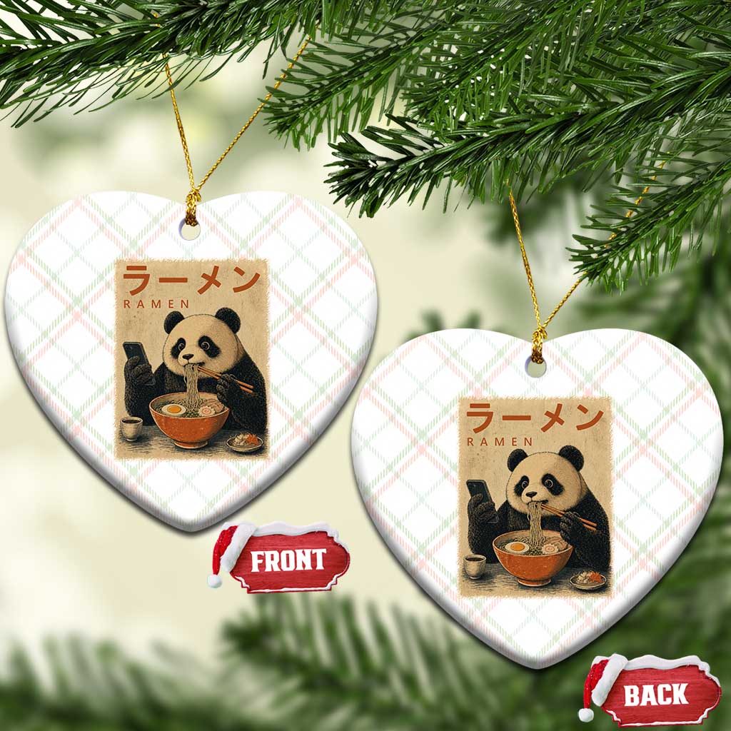 Funny Panda Eating Ramen Scrolling Phone Ceramic Ornament Japanese Art Aesthetic TS12 Print Your Wear