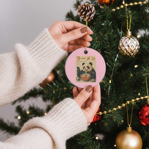 Funny Panda Eating Ramen Scrolling Phone Ceramic Ornament Japanese Art Aesthetic TS12 1pc Light Pink Print Your Wear