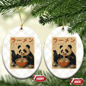 Funny Panda Eating Ramen Scrolling Phone Ceramic Ornament Japanese Art Aesthetic TS12 Print Your Wear