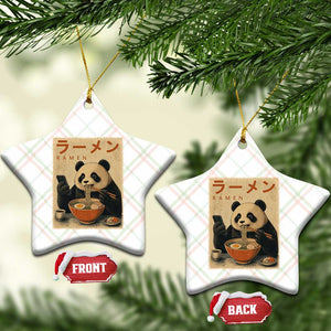 Funny Panda Eating Ramen Scrolling Phone Ceramic Ornament Japanese Art Aesthetic TS12 Print Your Wear