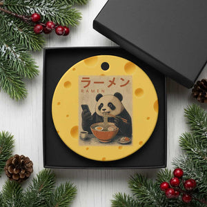 Funny Panda Eating Ramen Scrolling Phone Ceramic Ornament Japanese Art Aesthetic TS12 1pc Yellow Cheese Print Your Wear