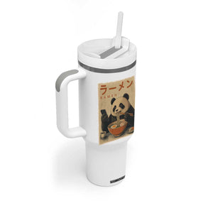Funny Panda Eating Ramen Scrolling Phone Tumbler With Handle Japanese Art Aesthetic TS12 Print Your Wear