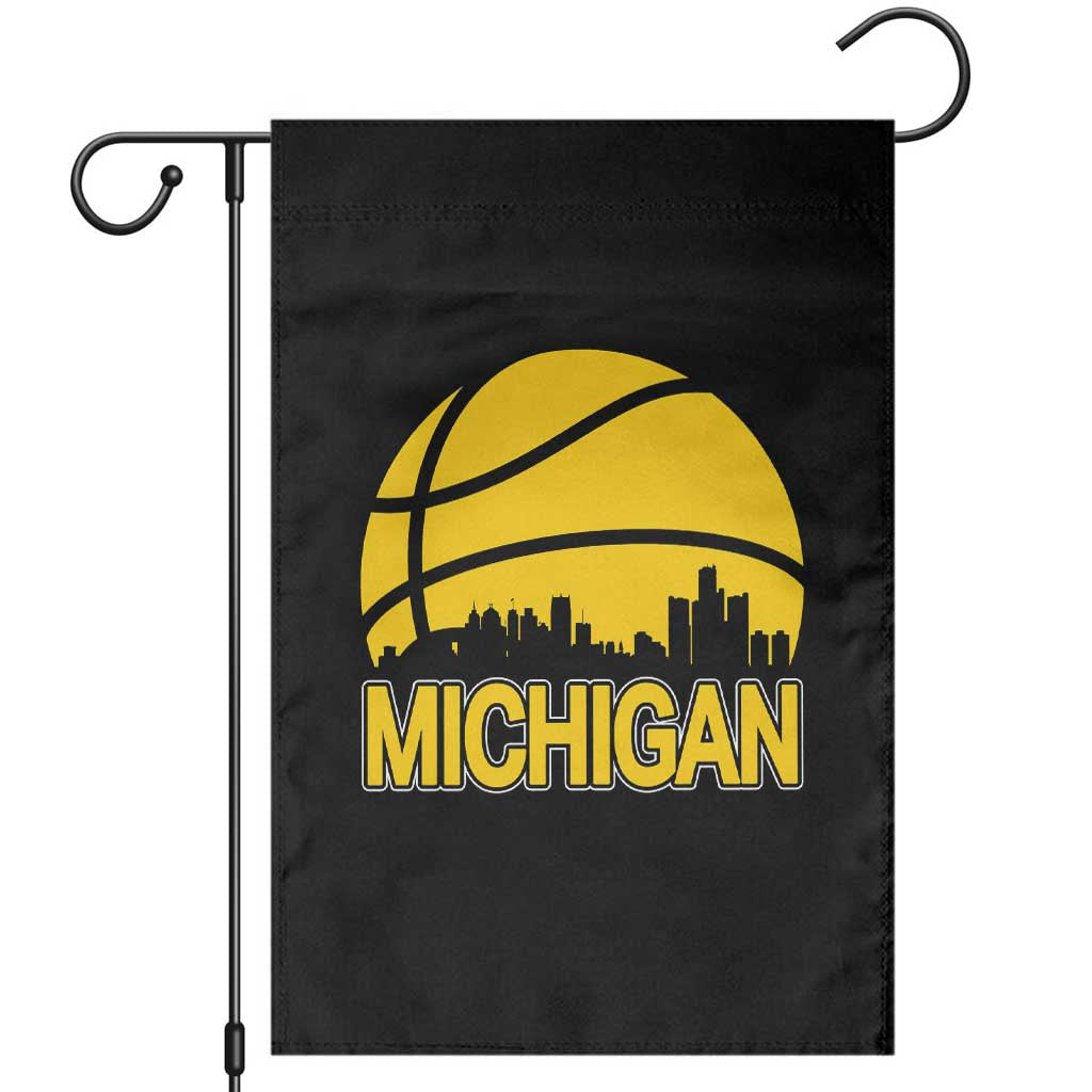 Vintage Michigan Skyline Garden Flag Basketball Lover Gift TS12 Black Print Your Wear