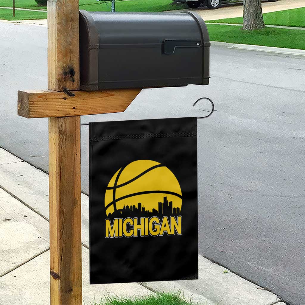 Vintage Michigan Skyline Garden Flag Basketball Lover Gift TS12 Print Your Wear