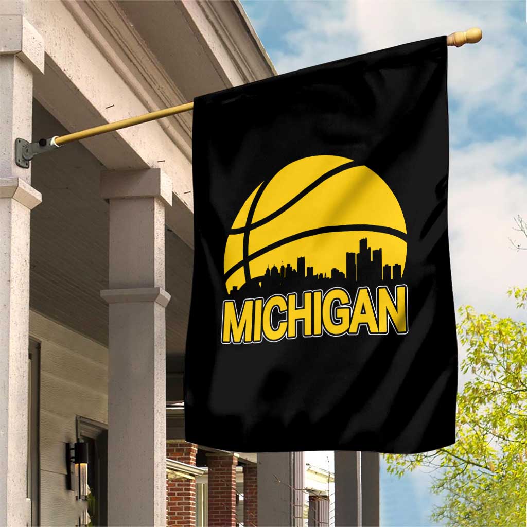 Vintage Michigan Skyline Garden Flag Basketball Lover Gift TS12 Print Your Wear