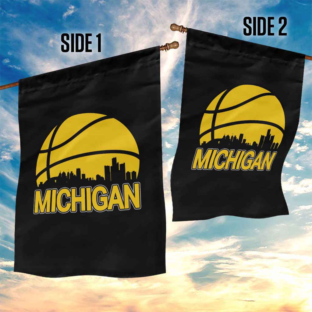 Vintage Michigan Skyline Garden Flag Basketball Lover Gift TS12 Print Your Wear
