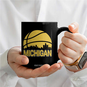 Vintage Michigan Skyline Coffee Mug Basketball Lover Gift TS12 Print Your Wear
