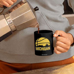 Vintage Michigan Skyline Coffee Mug Basketball Lover Gift TS12 Print Your Wear