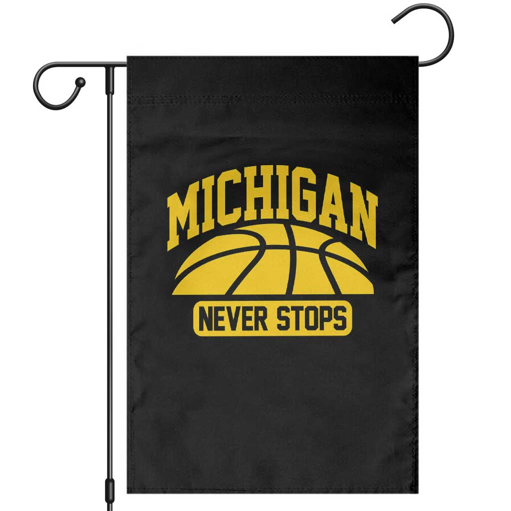 Michigan Never Stops Garden Flag Great Lakes State Basketball Pride Gift TS12 Black Print Your Wear