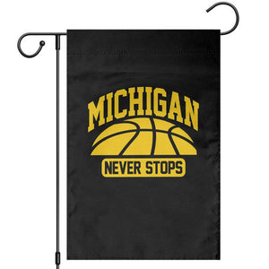 Michigan Never Stops Garden Flag Great Lakes State Basketball Pride Gift TS12 Black Print Your Wear