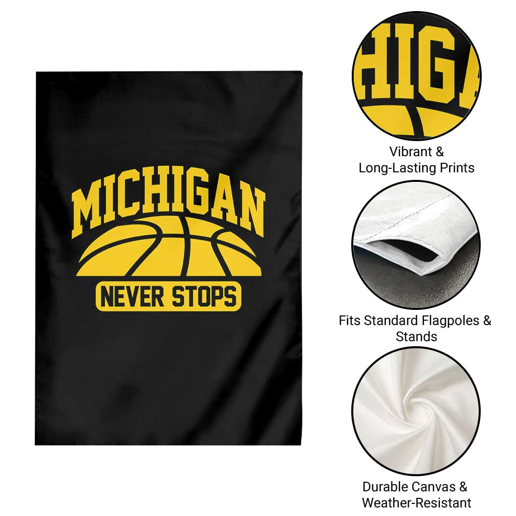 Michigan Never Stops Garden Flag Great Lakes State Basketball Pride Gift TS12 Print Your Wear
