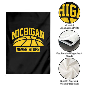Michigan Never Stops Garden Flag Great Lakes State Basketball Pride Gift TS12 Print Your Wear