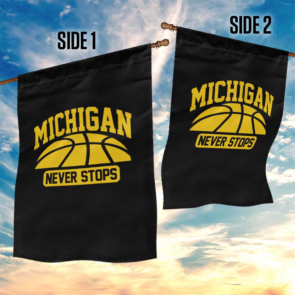 Michigan Never Stops Garden Flag Great Lakes State Basketball Pride Gift TS12 Print Your Wear