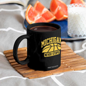 Michigan Never Stops Coffee Mug Great Lakes State Basketball Pride Gift TS12 Print Your Wear