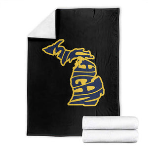 Michigan Lover State Map Pride Souvenir Gift Throw Blanket TS12 Black Print Your Wear