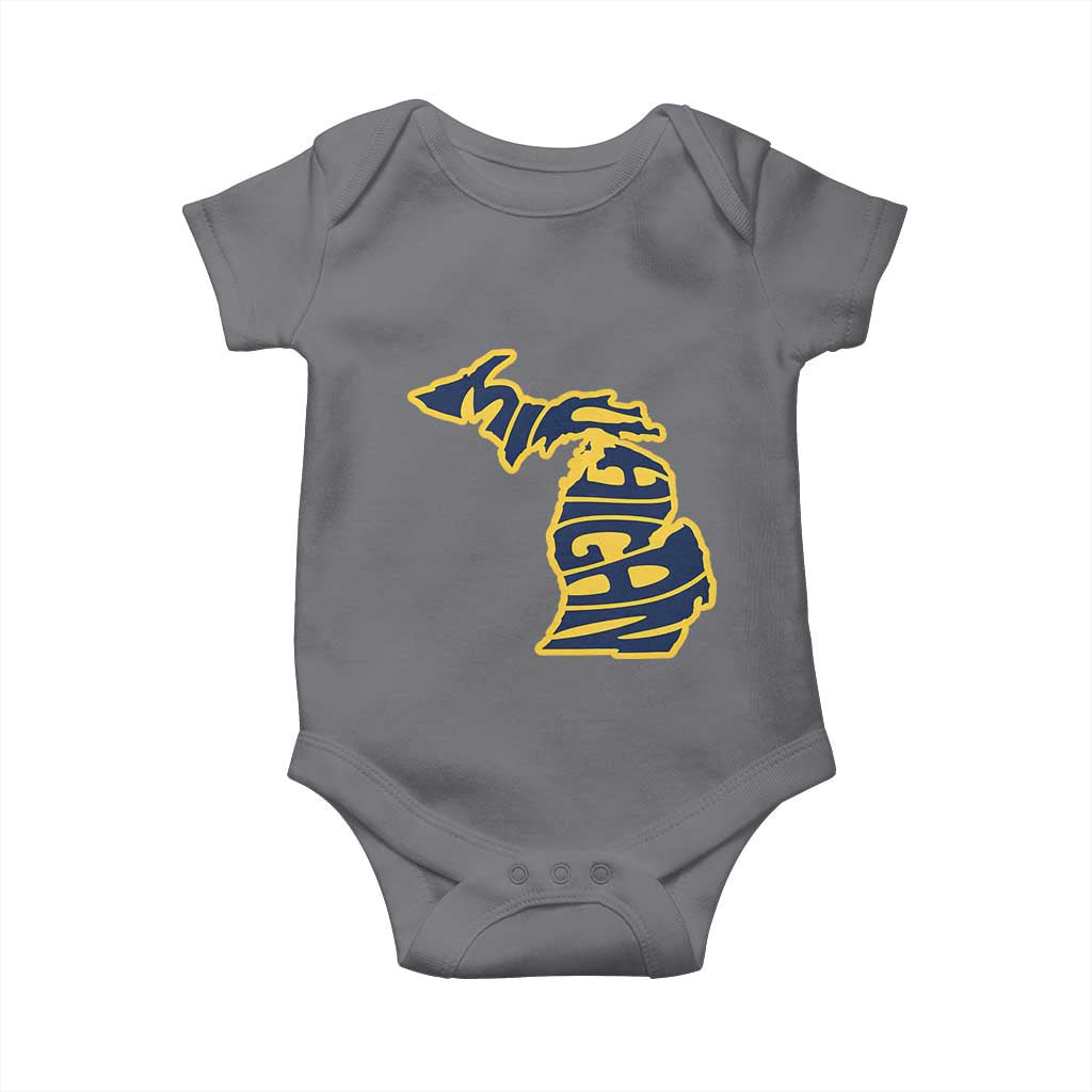 Michigan Lover State Map Pride Souvenir Gift Baby Onesie TS12 Charcoal Print Your Wear
