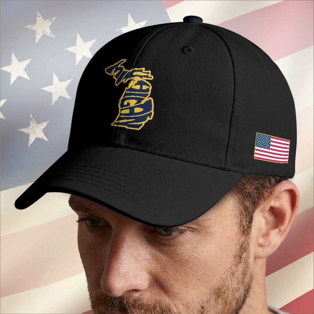 Michigan Lover State Map Pride Souvenir Gift Baseball Cap TS12 Print Your Wear