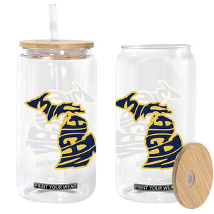 Michigan Lover State Map Pride Souvenir Gift Glass Can TS12 Print Your Wear